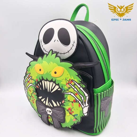 Loungefly Disney The Nightmare Before Christmas Jack Skellington Wreath Backpack - Picture 3 of 9